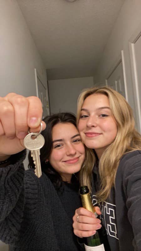 Students celebrating finding their new home