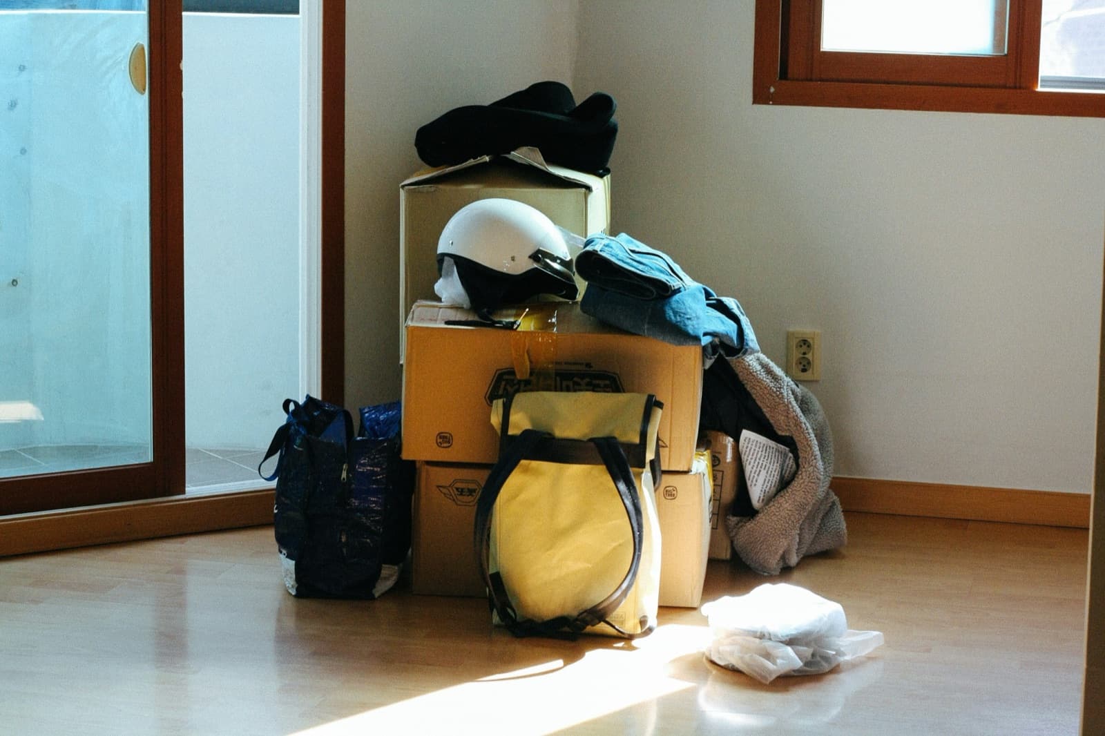 International packing a suitcase before moving into housing