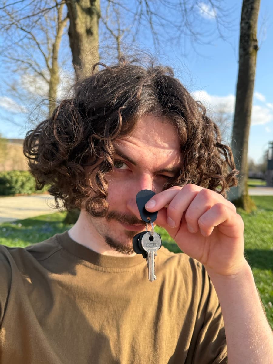 Happy student with keys